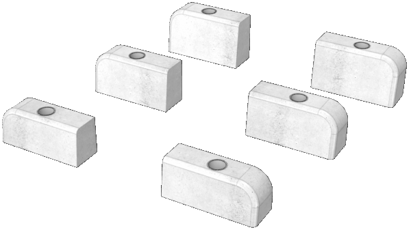片面R歩車道境界ブロックコーナー デリネーター