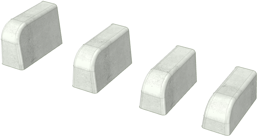 両面Ｒ歩車道境界ブロックコーナー