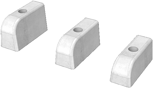 両面R歩車道境界ブロックコーナー デリネーター