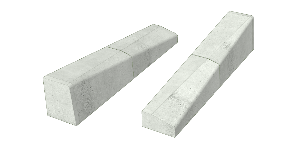 片面R歩車道境界ブロックB-SRー２段切り下げ