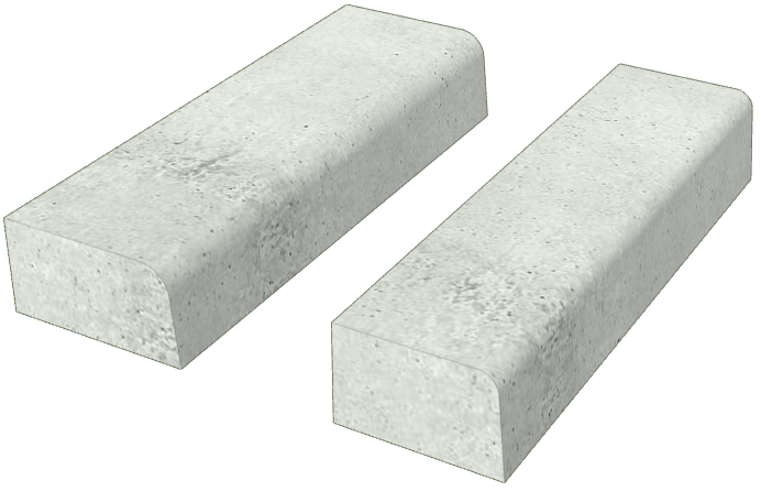 片面R歩車道境界ブロック切り下げ用10cm(通常タイプー平もの)